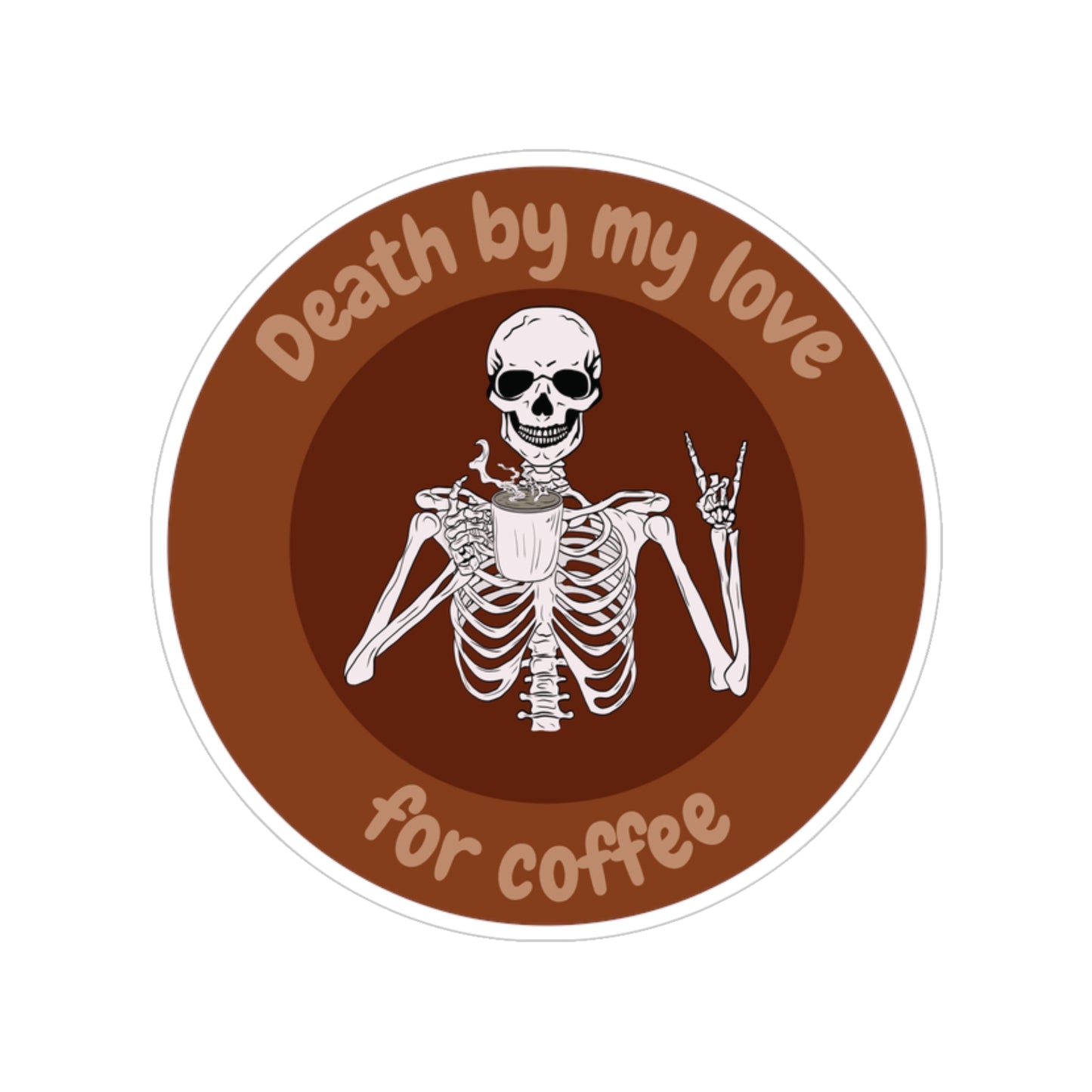 Skeleton Coffee Love Sticker