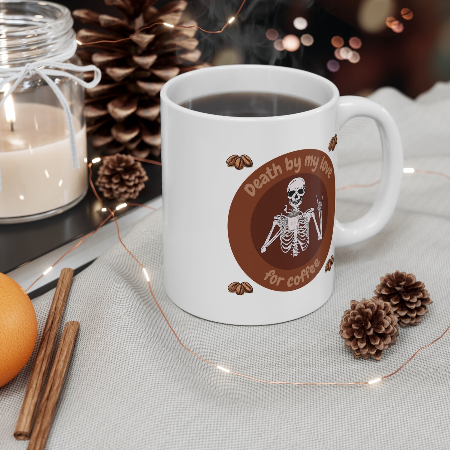 Rockin' Coffee Skeleton Mug - 11oz