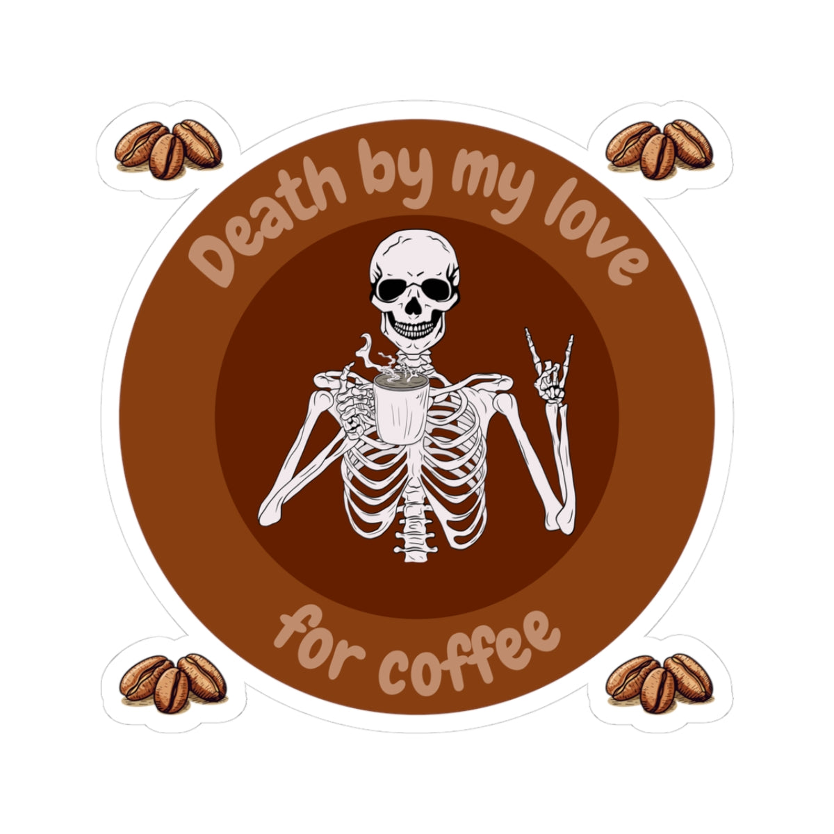 Coffee-Love Skeleton Stickers